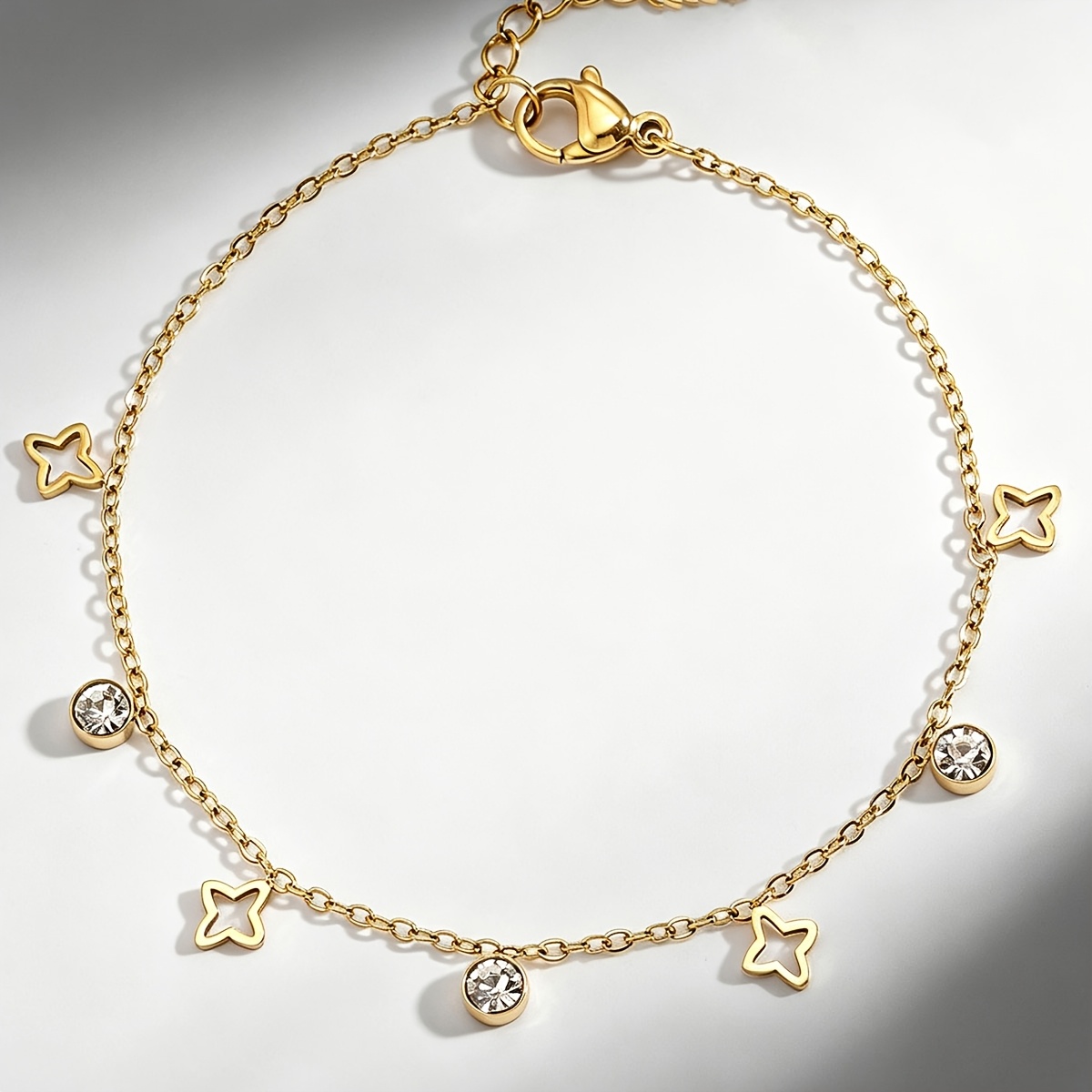 18k Gold Plated Bracelet & Pendant, Unisex Minimalist